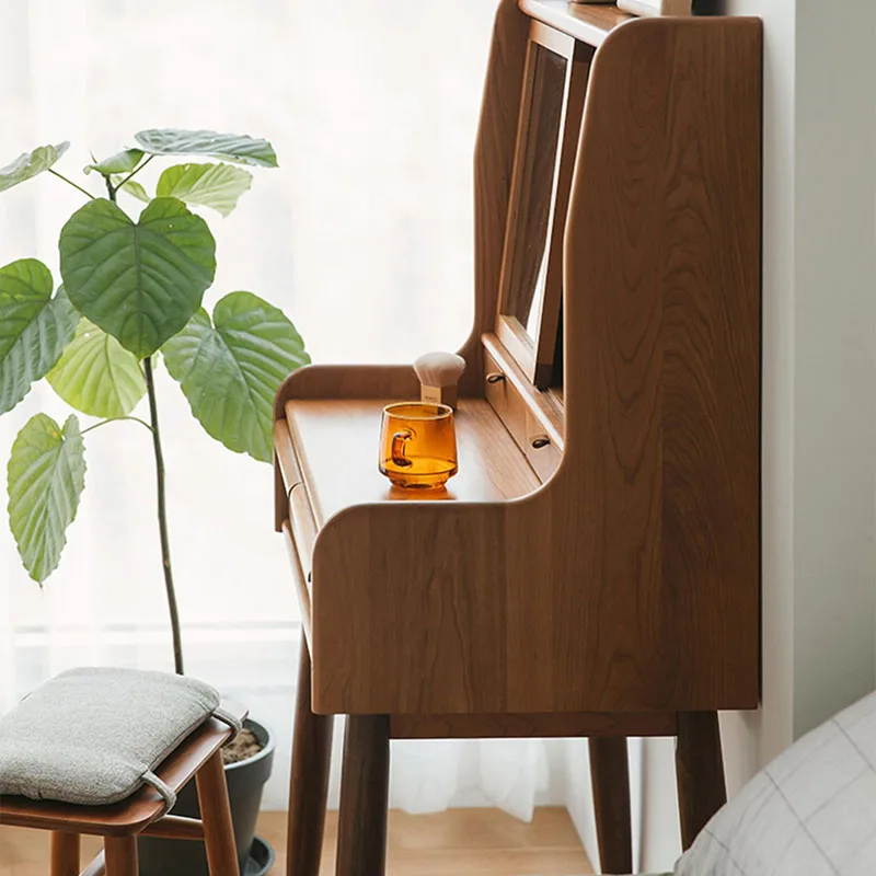 أدراج خشبية صغيرة منضدة الزينة تخزين مكتب ماكياج ماكياج غرفة نوم خلع الملابس فتاة الجمال Penteadeira الأثاث العصري