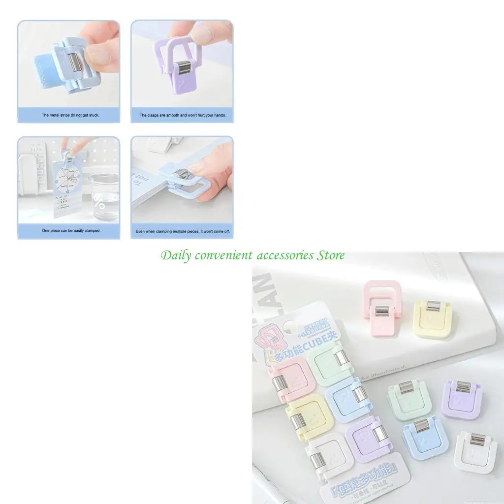 97QB Mini portadocumenti cubico con clip compatto, accessorio scolastico