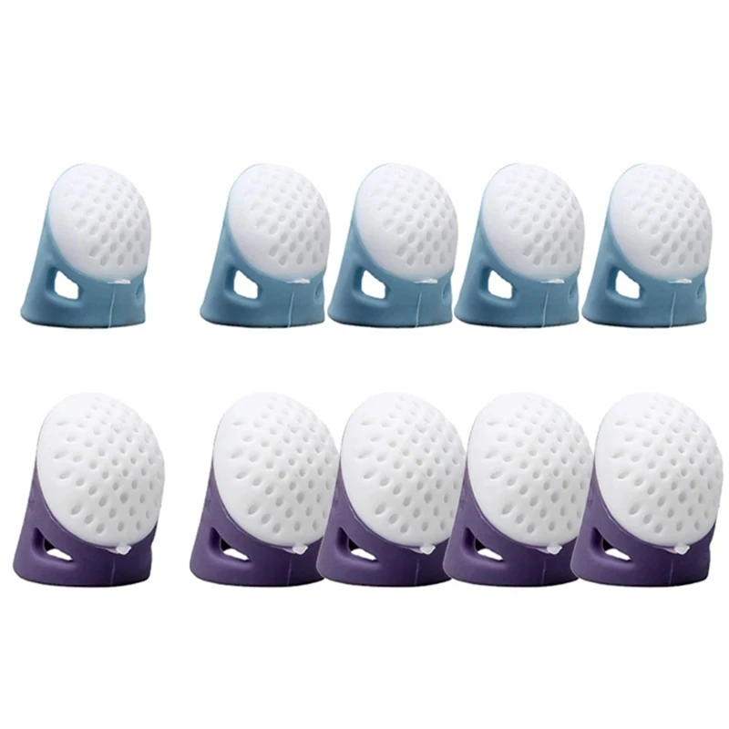 20PCS Sewing Thimbles Silicone Sewing Finger Tips Anti-Slip Finger Cover Set Hollowed Protector Sleeve Set DIY Hand Sewing Tools