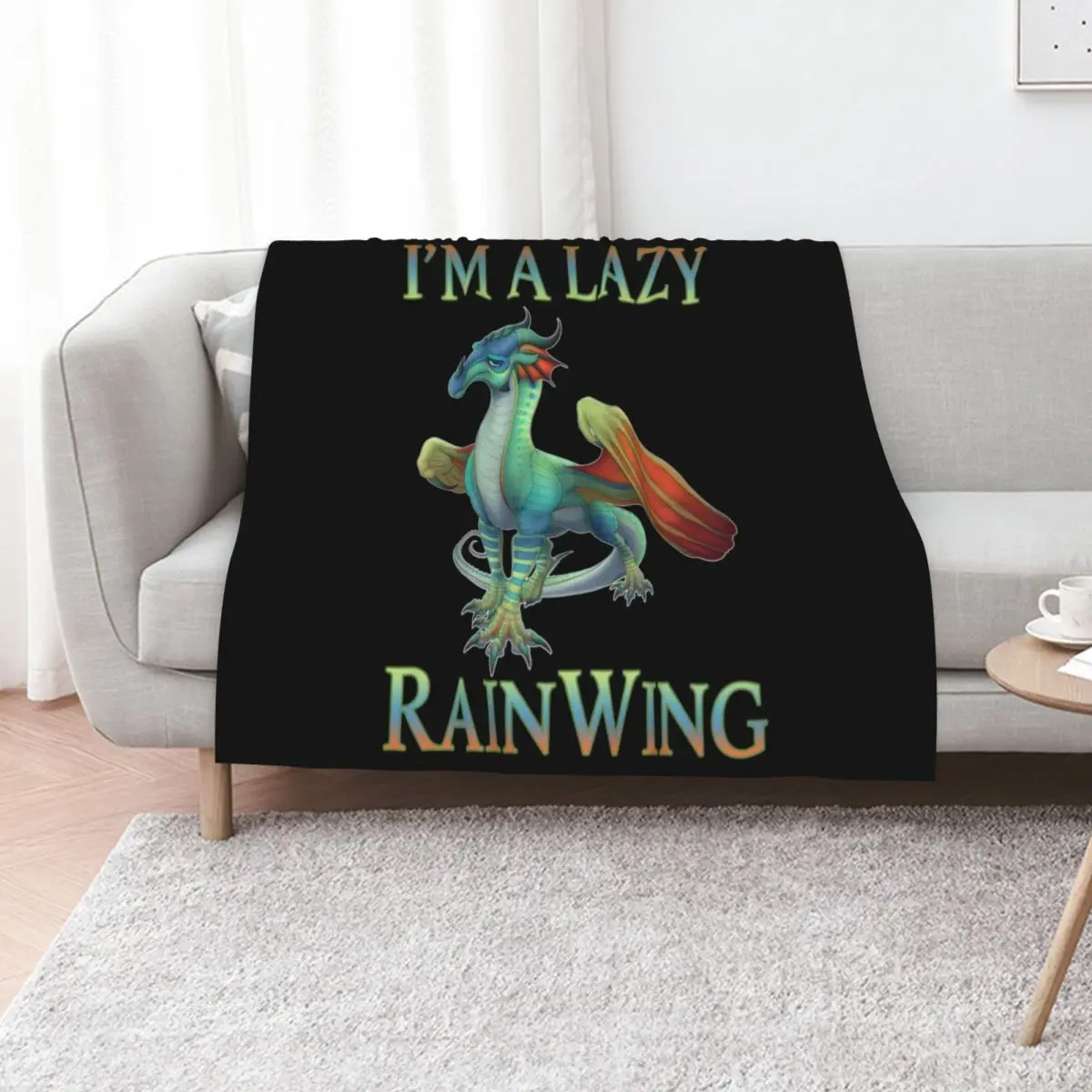 I'm a lazy rainwing wings of dragon fire classic Throw Blanket Custom Flannel Fabric Decoratives Sofas Loose for winter Blankets
