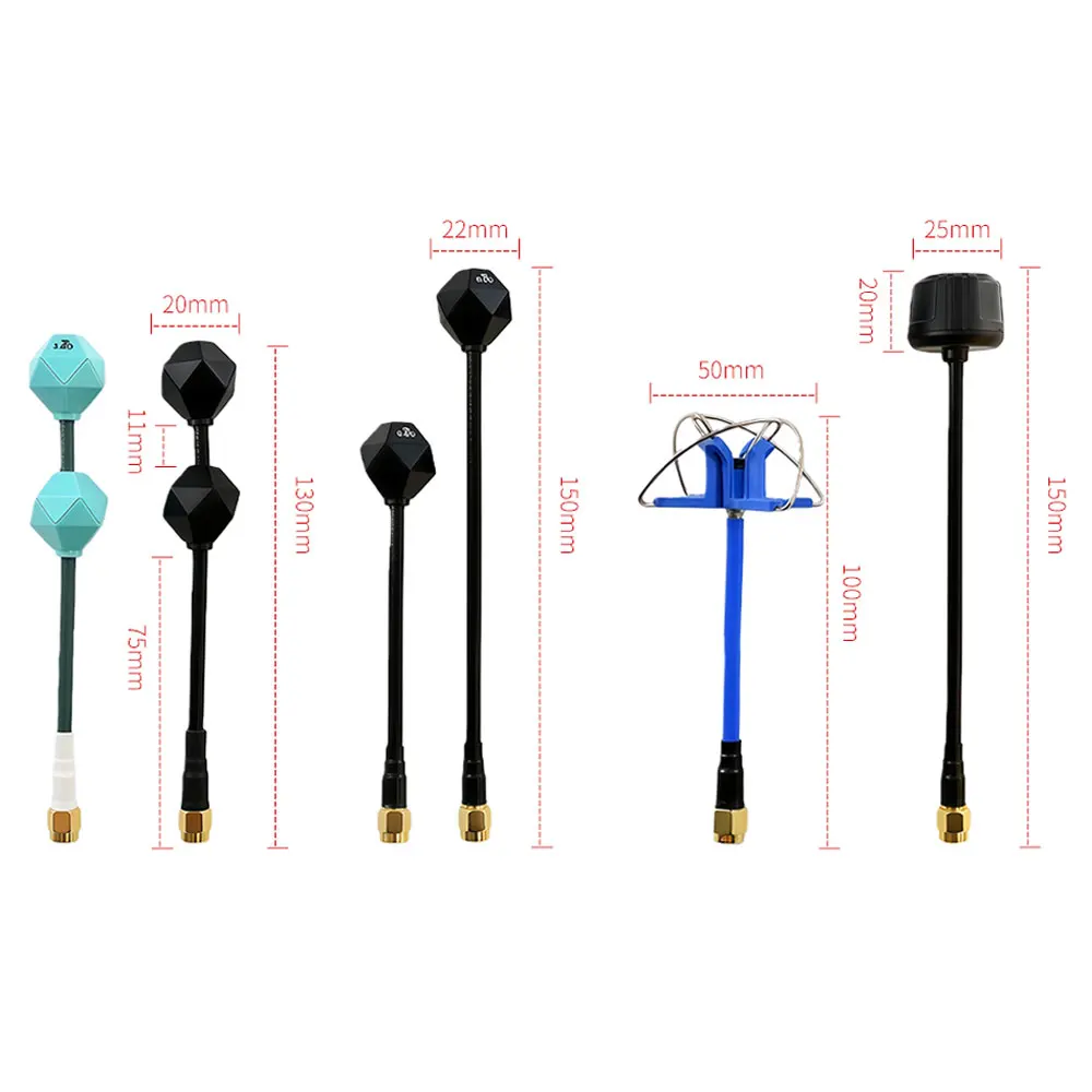 HPXGRC 3,3 G Antenne/4,9 GHz 5,8 GHz Dual Frequency/5,8 G Dual Antenne RHCP High Gain SMA/RP-SMA Sender Antenne für RC Drone
