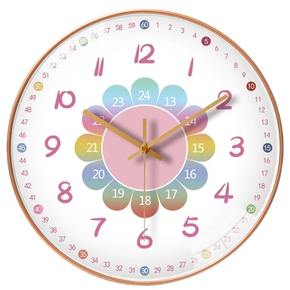 Non-ticking Silent Wall Clock Punch-free Simple Learning Clock Creative Mute Electronic Color Clock Gift