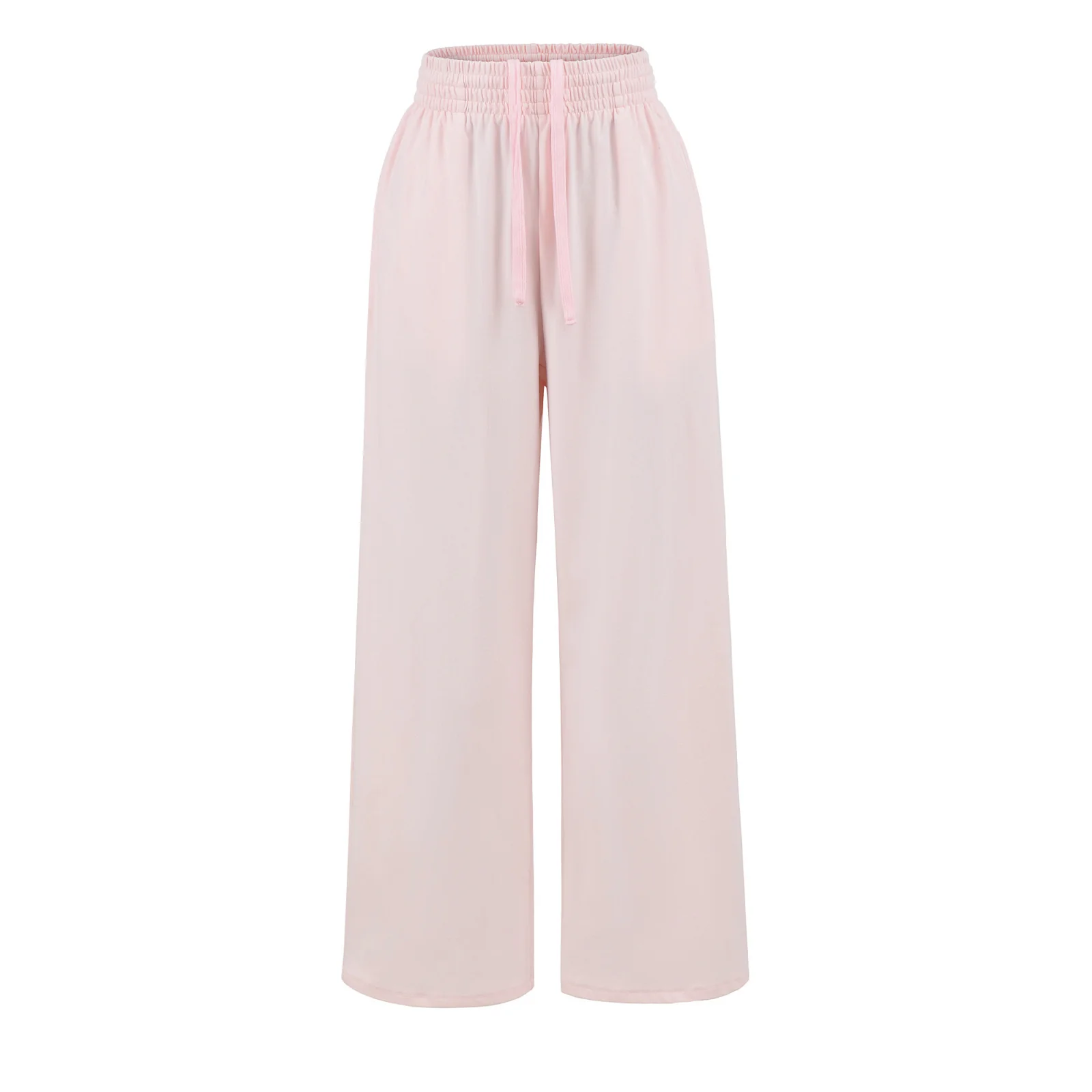 아메리칸 슬레 스파이시 걸 캐주얼 팬츠 여성용 하이웨이스트 와이드 레그 플로어 길이 끈 스포츠 레저 바지