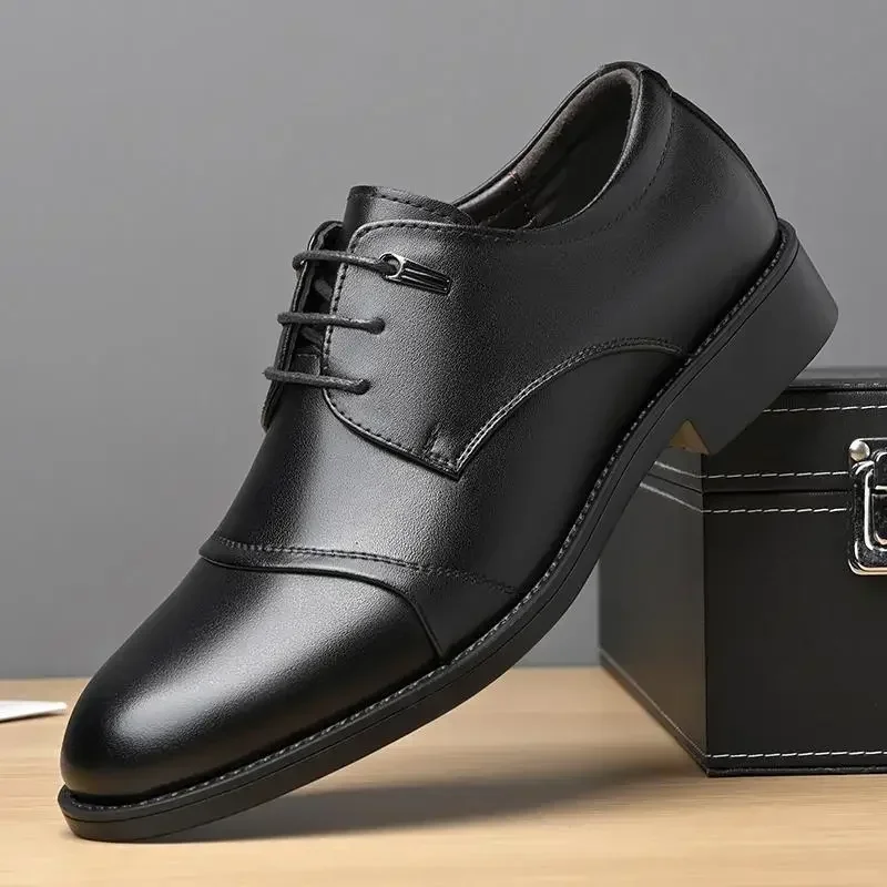 

Luxury Oxford Men's Derby Men's Pointed Toe Dress Genuine Leather Formal Office Business Shoes