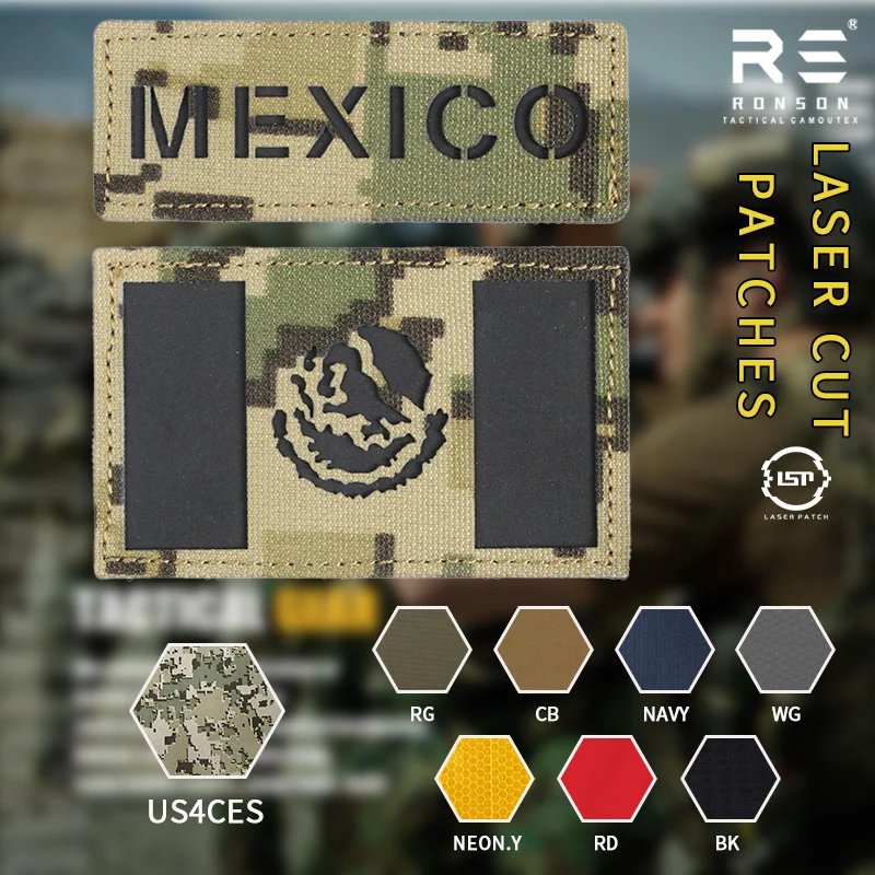 

Мексика US4CES камуфляжный флаг патч лазерная резка светоотражающие патчи NIR IRR для тактического снаряжения на заказ цвета и размеры