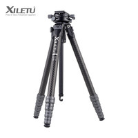 XILETU X255SC Professional Carbon Fiber Tripod with Panoramic PTZ for SLR Camera Mobile Phone Outdoor Travel Photography Bracket