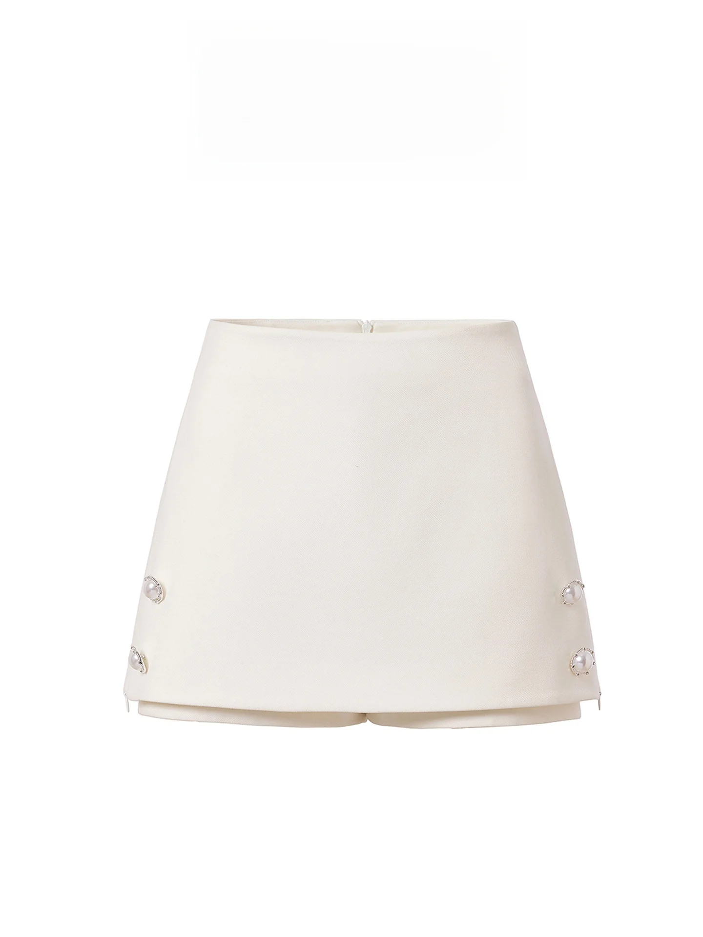 

Юбка-брюки AZZHEN с высокой талией, на подкладке, с имитацией двух частей, с бриллиантовой отделкой, элегантные, для офиса и повседневной носки