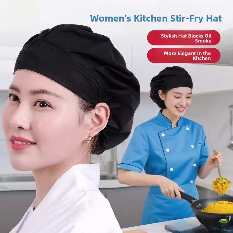 

Adjustable Cotton Kitchen Hat Baking Chef Women's Style Work Special Head Cover Oil Proof Durable Home Use Protective Cap
