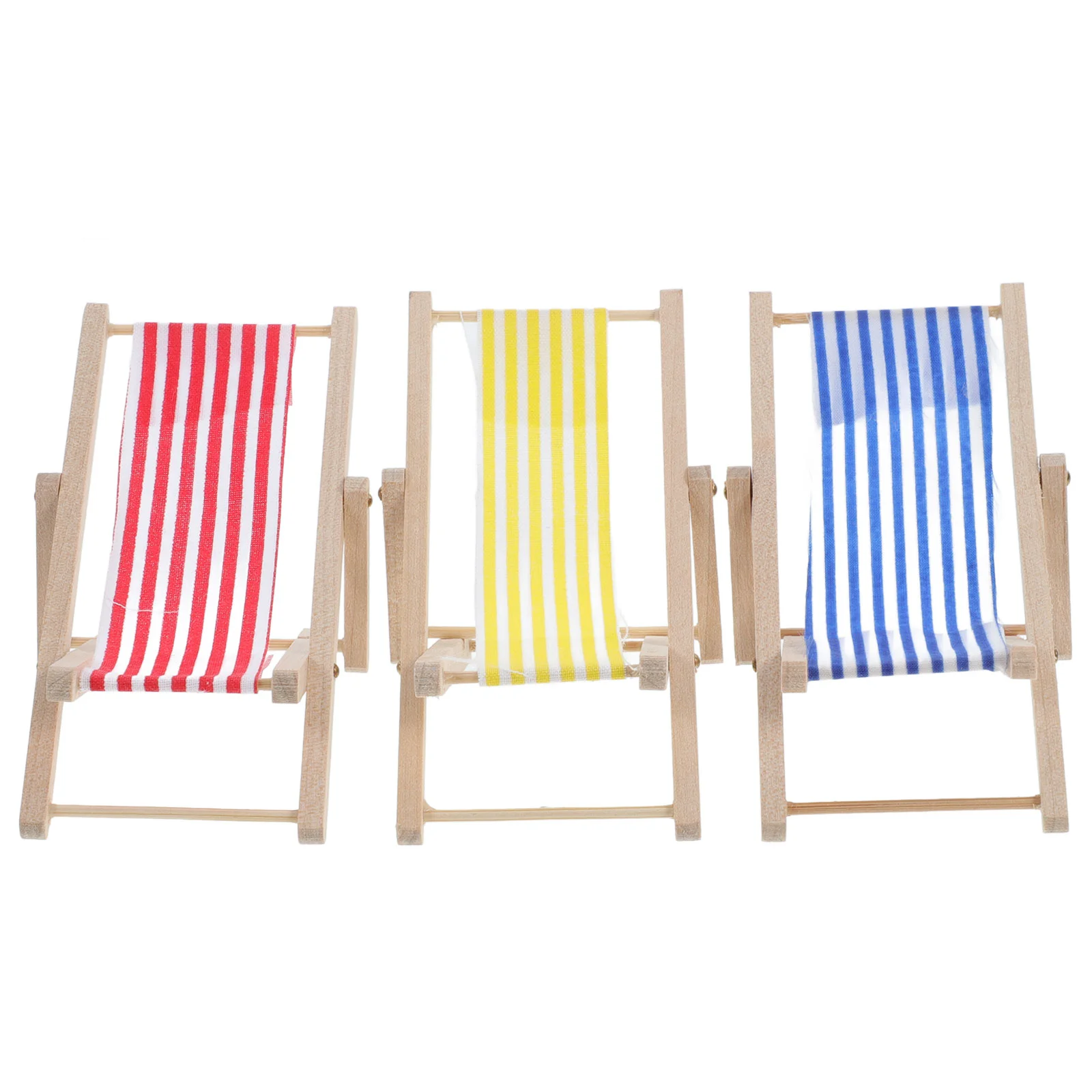 

3 Pcs Beach Cake Decorations Furniture Accessories Miniature Chair Foldable Dollhouse
