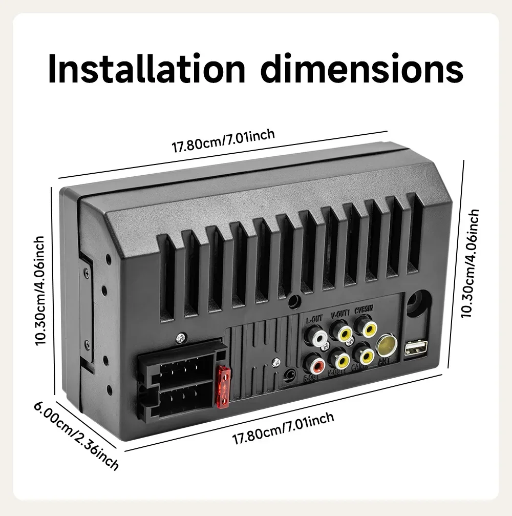 7'' 2Din Universal Car Player Wireless Android Auto Mirrorlink Bluetooth AUX FM 7 Color Lights Stereo Car Radio