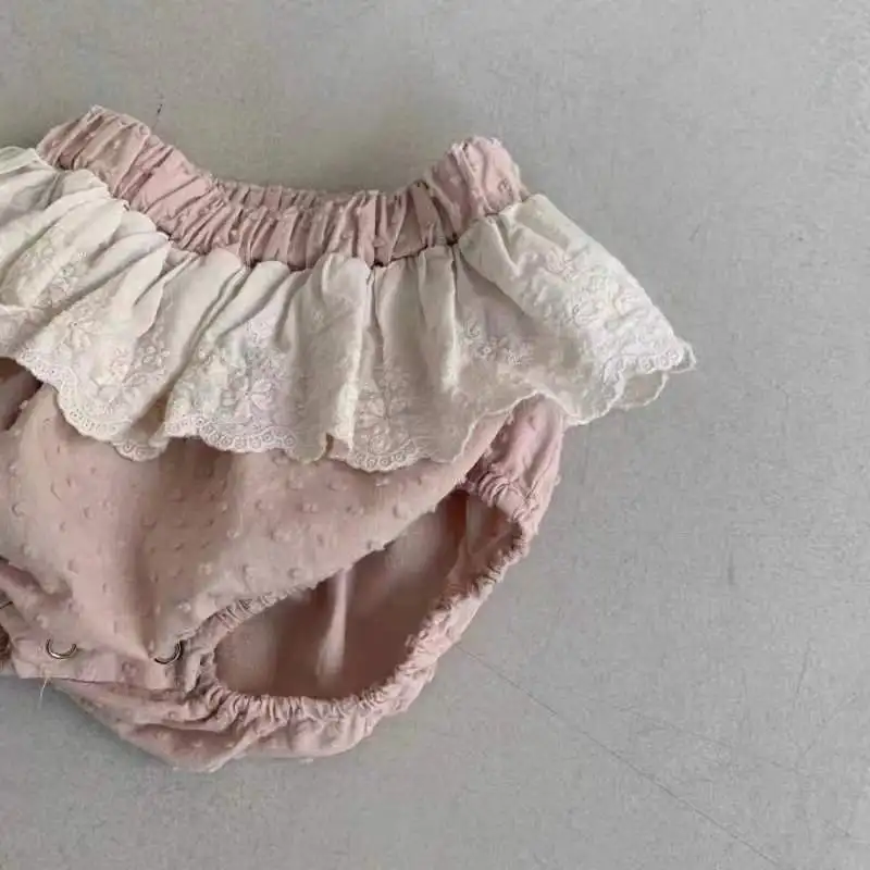 Shorts brodés en dentelle pour enfants, vêtements pour bébés, style coréen, décontracté, simple, à la mode, nouveau, été