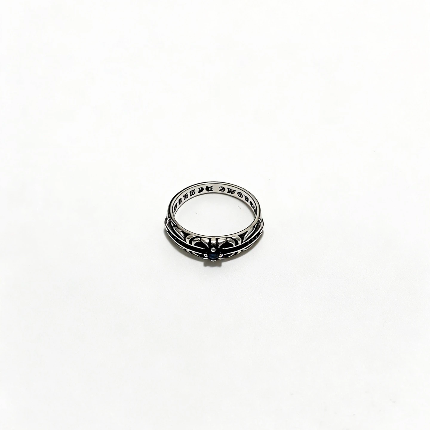 

CH retro old couple ring hip hop cross charm jewelry S925 sterling silver elegant high-end accessories