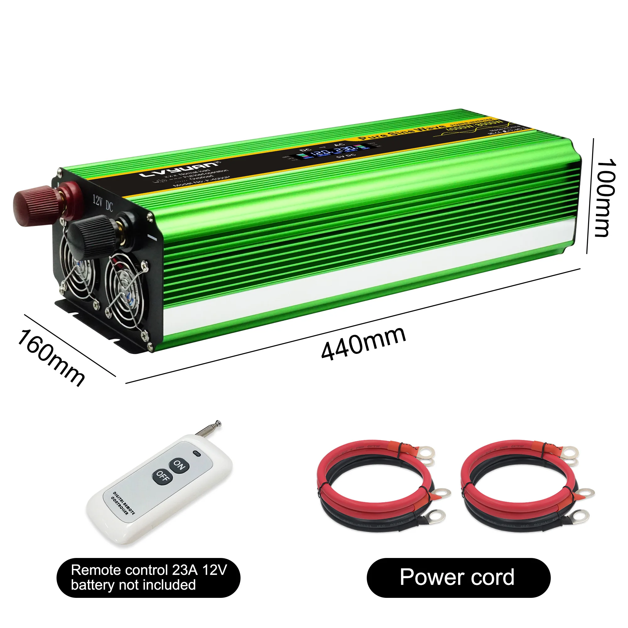 Lvyuan 8000W 6000W 4000W Power Inverter DC 12V 24V To AC 220V Pure Sine Wave Car Inverter Converter Remote Control EU Socket