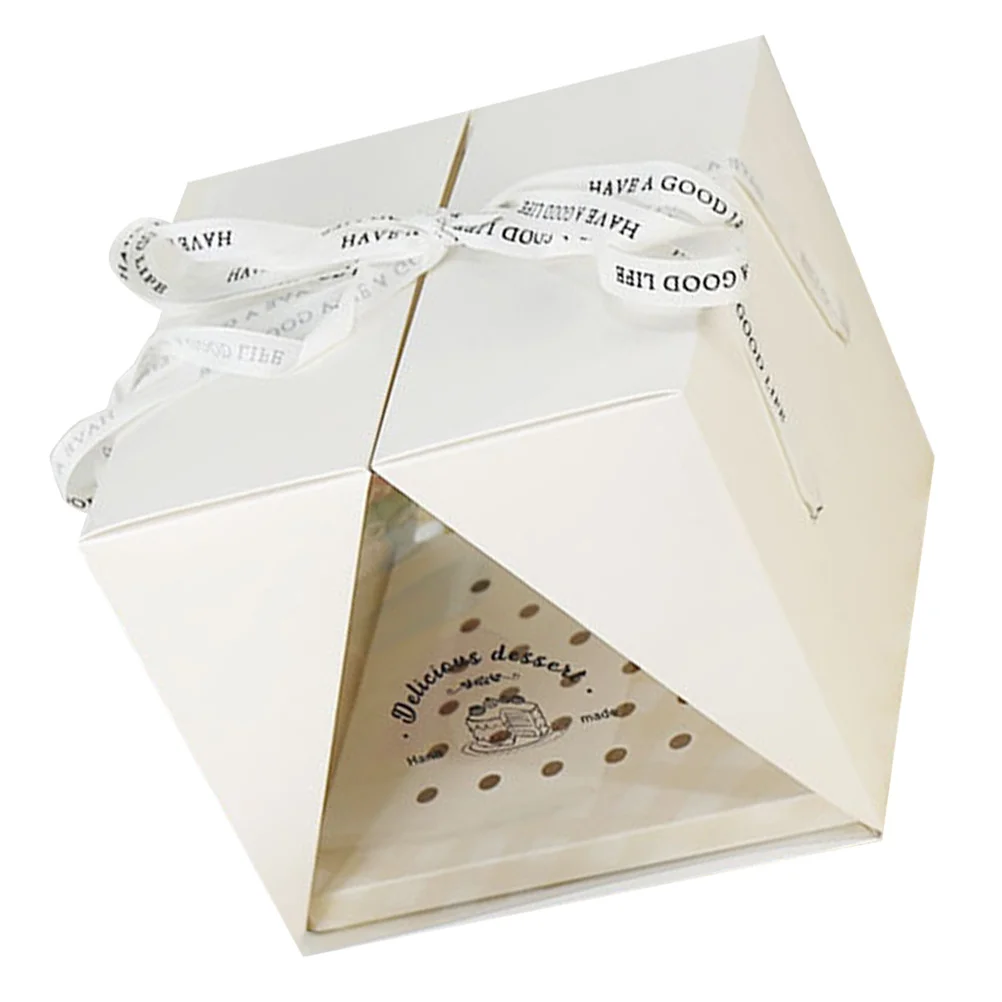 

8 Inch Cake Box Compact Stackable Transparent Holder for Baking Goods Desserts Takeaway Cake Box