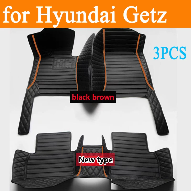 Car Floor Mats For Hyundai Getz Prime Click Inokom TB 2002~2011 Rugs Luxury Mat Protective Pad Leather Carpets Car Accessories