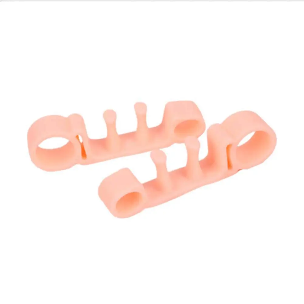 2PCS Gel Toe Separators, Silicone Toe Spacers with 2 Loops, Big Toe Separator Splint, Foot Care Tool for Men & Women