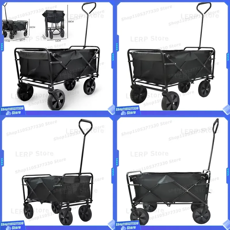 Portable Folding Beach Trolley Silent Metal Garden Cart Practical Outdoor Camping Stroller Lightweight Foldable Wagon FW80B
