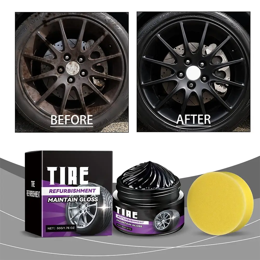 New Tire Polishing Wax, Shiny Black, Restores Tire Oxidative And Preventing Tire Aging Enhances Appearance, And Cracking Gl Z9I5