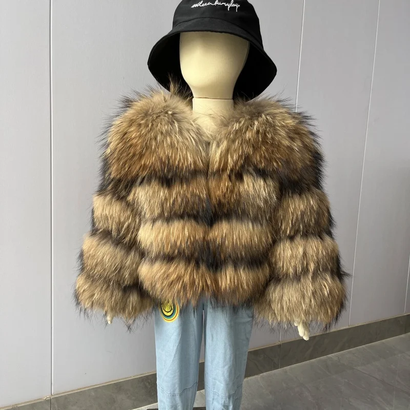 BEIZIRU Real Fox Fur Raccoon Jacket Children's  Coat Warm In Autumn And Winter For Kids 3-8 Years Children