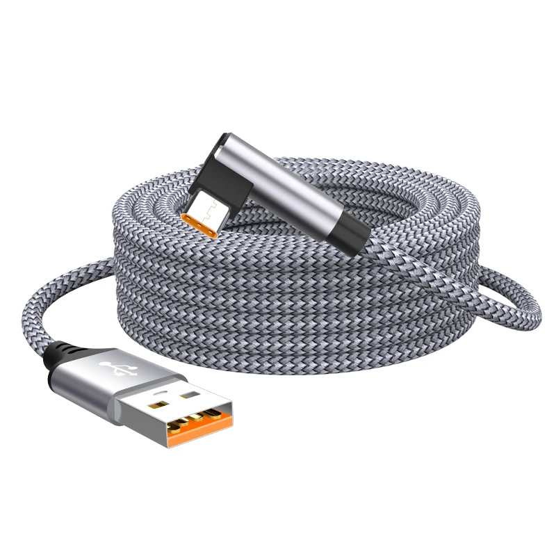 6A USB C Elleboog Type C Snelle Oplaadkabel 3m 5m Telefoon Verlengen Oplaadkabel voor Samsung Huawei Xiaomi Oppo OnePlus VR Camera