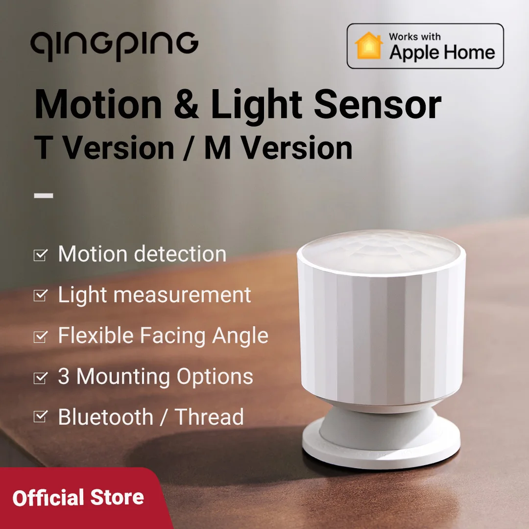 Qingping Motion & Light Sensor, Works with Apple HomeKit via Thread or Bluetooth