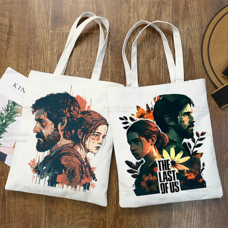 Sacola de lona reutilizável, The Last of Us, Ellie Fireflies, Impressão personalizada, uso diário, casual, compras, bolsas unissex