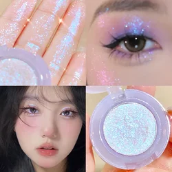 Paleta de sombra de ojos monocromática, brillo de diamante, decoloración, sombra de ojos, resaltador de lentejuelas, pigmentos de maquillaje duraderos impermeables