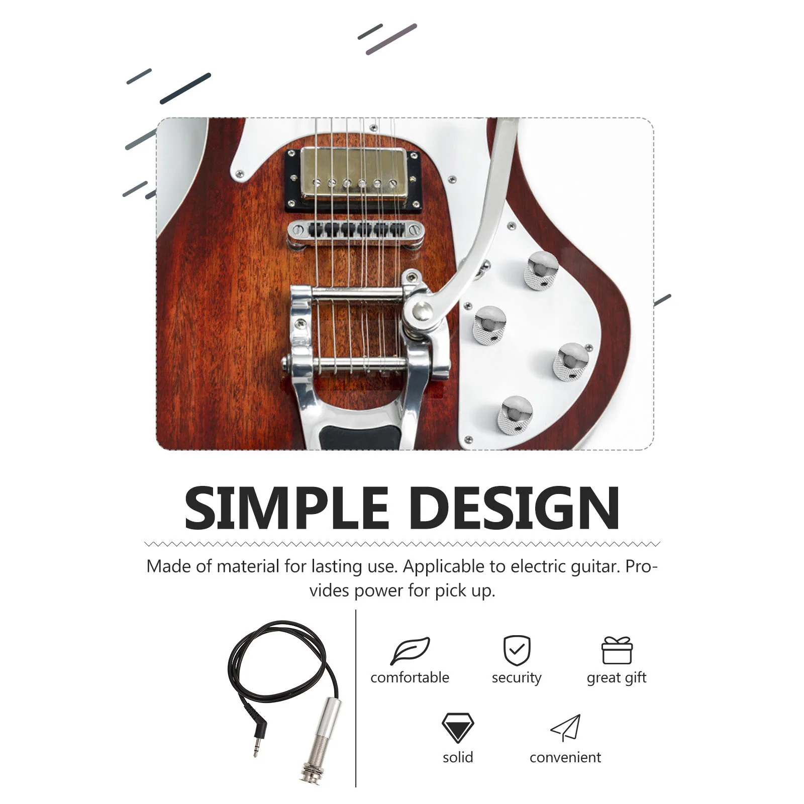 

600 Mm No Drilling Pickup Connection Cable Patch Cables Guitar Pickups Bass Accessory