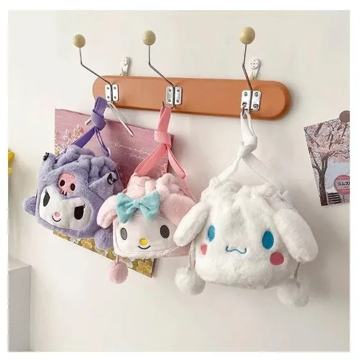 

Kawaii Sanrio My Melody Plush Bag Kuromi Cinnamoroll Women Tote Handbags Shoulder Bags Fashion Backpack Messenger Bags Purses