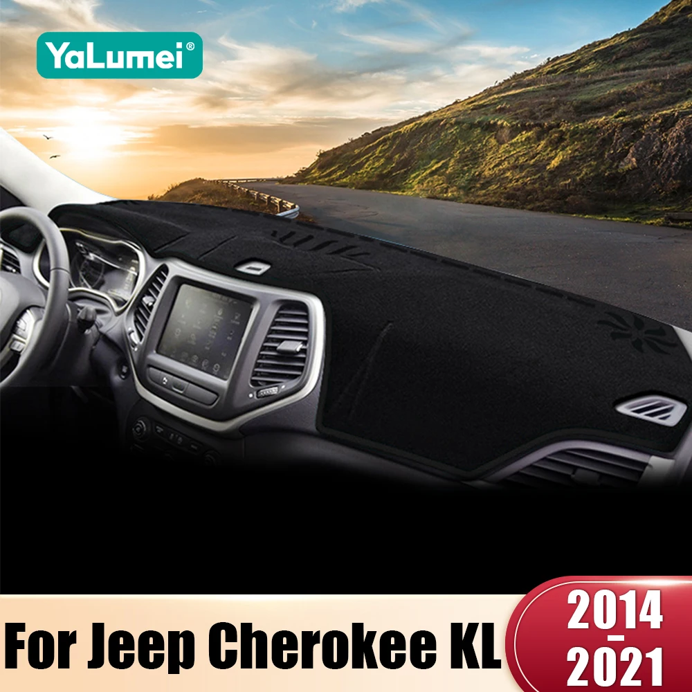 

Чехол на приборную панель автомобиля, коврик от солнца, нескользящая накладка, аксессуары для Jeep Cherokee KL 2014 2015 2016 2017 2018 2019 2020 2021