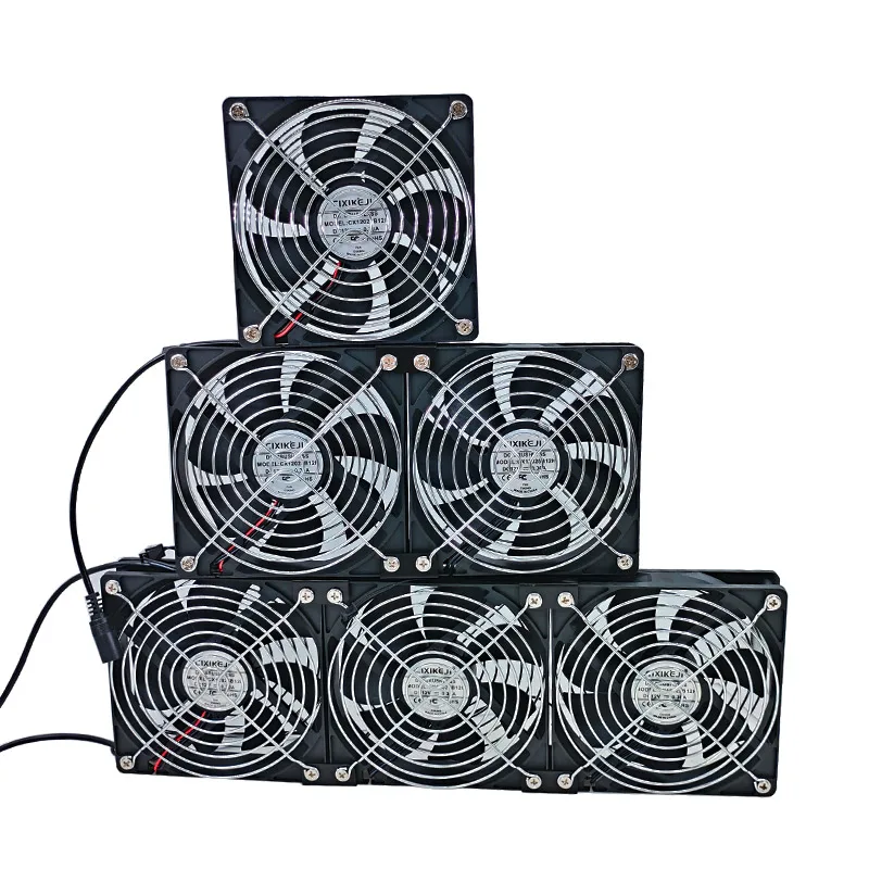 Cooling System Fan with Adapter, High Airflow BTC Mining Machine, 2700rpm, 120mm, 12V 0.3A 1FAN 2FANS 3FANS