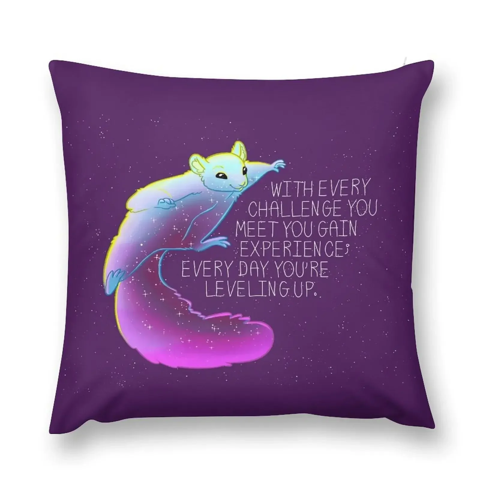 

Every Day You're Leveling Up Flying Space Squirrel Throw Pillow Pillowcase luxury home accessories pillow