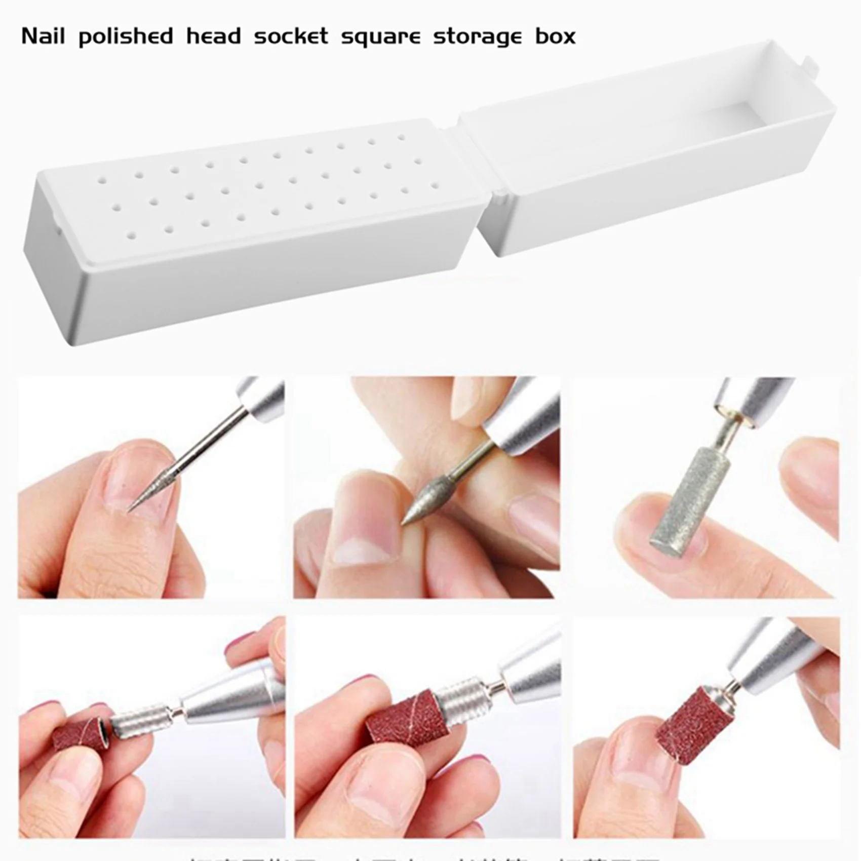 

Nail Drill Holder Stand Displayer Organizer Container 30 Holes Manicure Tools Acrylic Cover case Manicure Tools