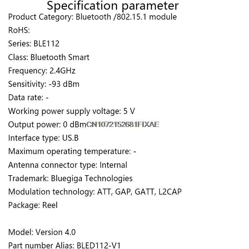 Módulo Bluetooth Silicon Labs Bluegiga BLED112 Bluetooth Smart Dongle pronto para dispositivos Linux, Android e Windows BLED112-V1