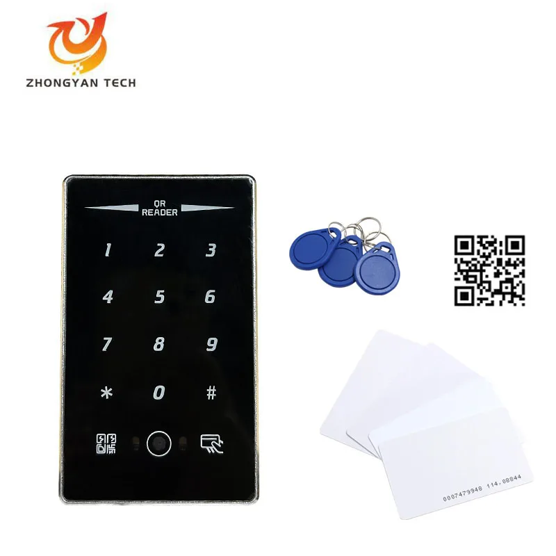 Waterproof RFID 125kh ID EM Card Wiegand Access Control QR Code Reader With RS232 RS485 Uart Interface