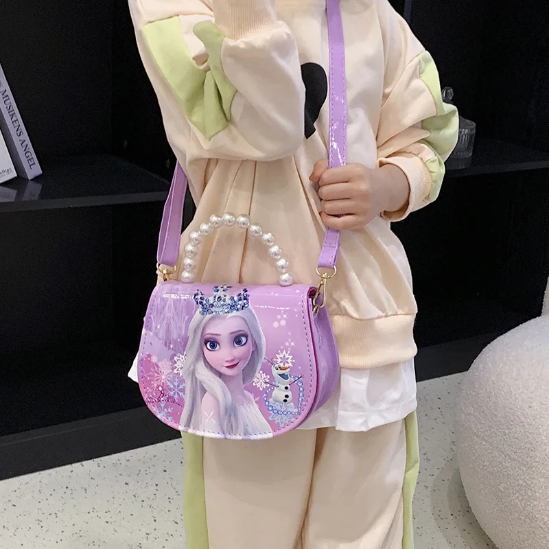 Disney Kindergarten Girl Frozen Princess Shoulder Bag Children Cartoon Elsa Handbags Travel Crossbody Bag