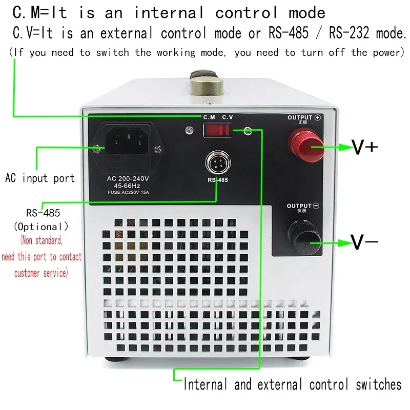 2025 Hot sell ac 220v 1500w switching power supply dc200v dc power supply 200v 7.5amp adjustable power supply 0-200v 1500w
