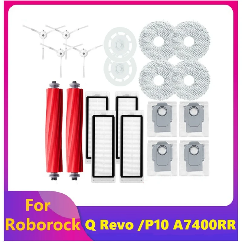 

Main Side Brush Replace Main Side Brush For Roborock Q Revo / P10 A7400RR Vacuum Cleaner Parts