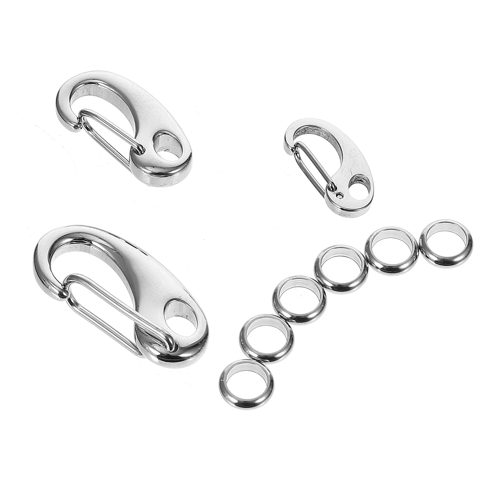 

3pcs Stainless Steel Shrimp Buckle Lightweight Durable Pet Traction Rope Clip Dog Cat Tag Collar Necklace Keychain Bracelet