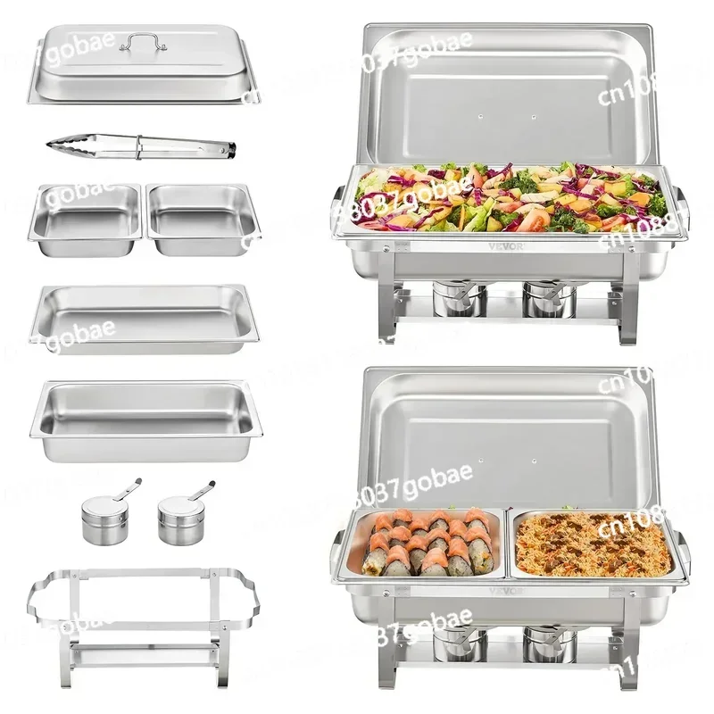 9L/8 Quart Chafing Dishes Buffet Stove Food Warmer Stainless Steel Foldable for Self-Service Restaurant Catering Parties