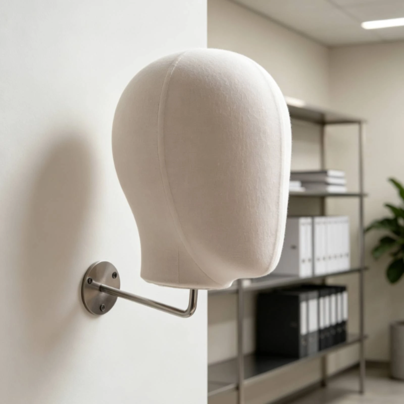 Wall Mannequin Head Space-Saving Wall Mounted Hairpiece Stand Mannequin Head with Hook Professional Hanging Hairpiece Stand