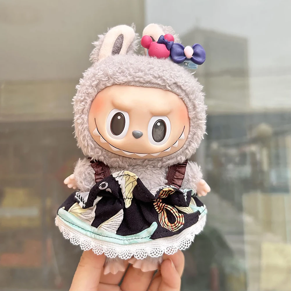 17 centimetri Mini Peluche Bambola Set Vestiti Outfit Accessori per la Corea Kpop Eso Labubu Idol Bambole Stella Tornante Gonna Abbigliamento Regalo