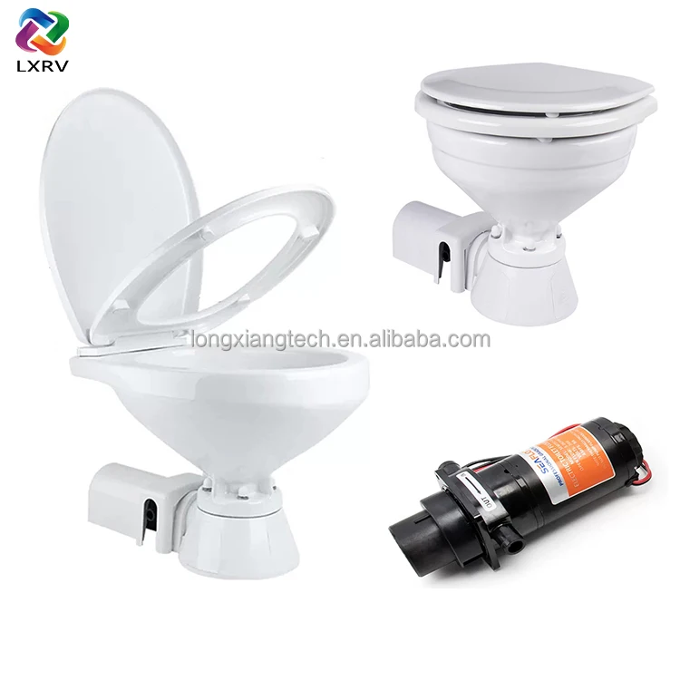 

New Design 24V 12V Selfpriming Jets Vaccum Saltwater Pump Electric Toilet Door Lock Bowl Set for Marine RV Camper Motorhome