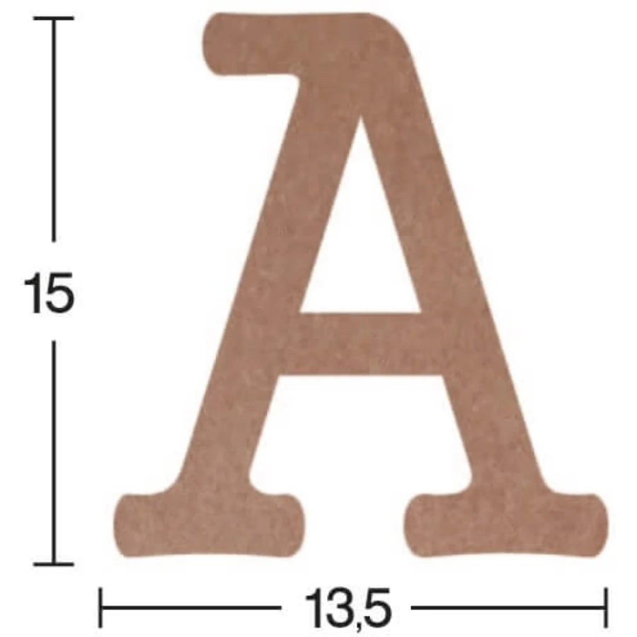 H01 A Letter Trinket, 18mm Mdf Unpainted Figurative Wood Object