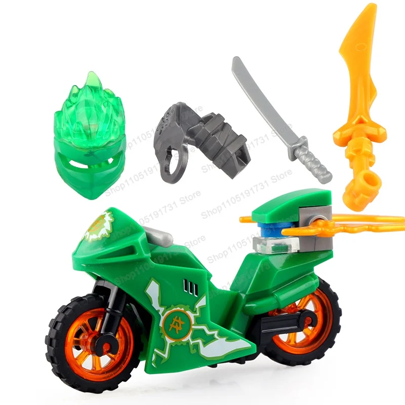 Anime Accessories Motorcycle Blocks Kai Jay Cole Zane Nya Mini Action Assemble Model Figures Bricks Toys Birthday Gifts
