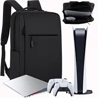 Mochila de viaje para juegos para PS5, bolsa de almacenamiento de Estuche de transporte protectora Compatible con consola PlayStation 5 para disco de juegos,Negro