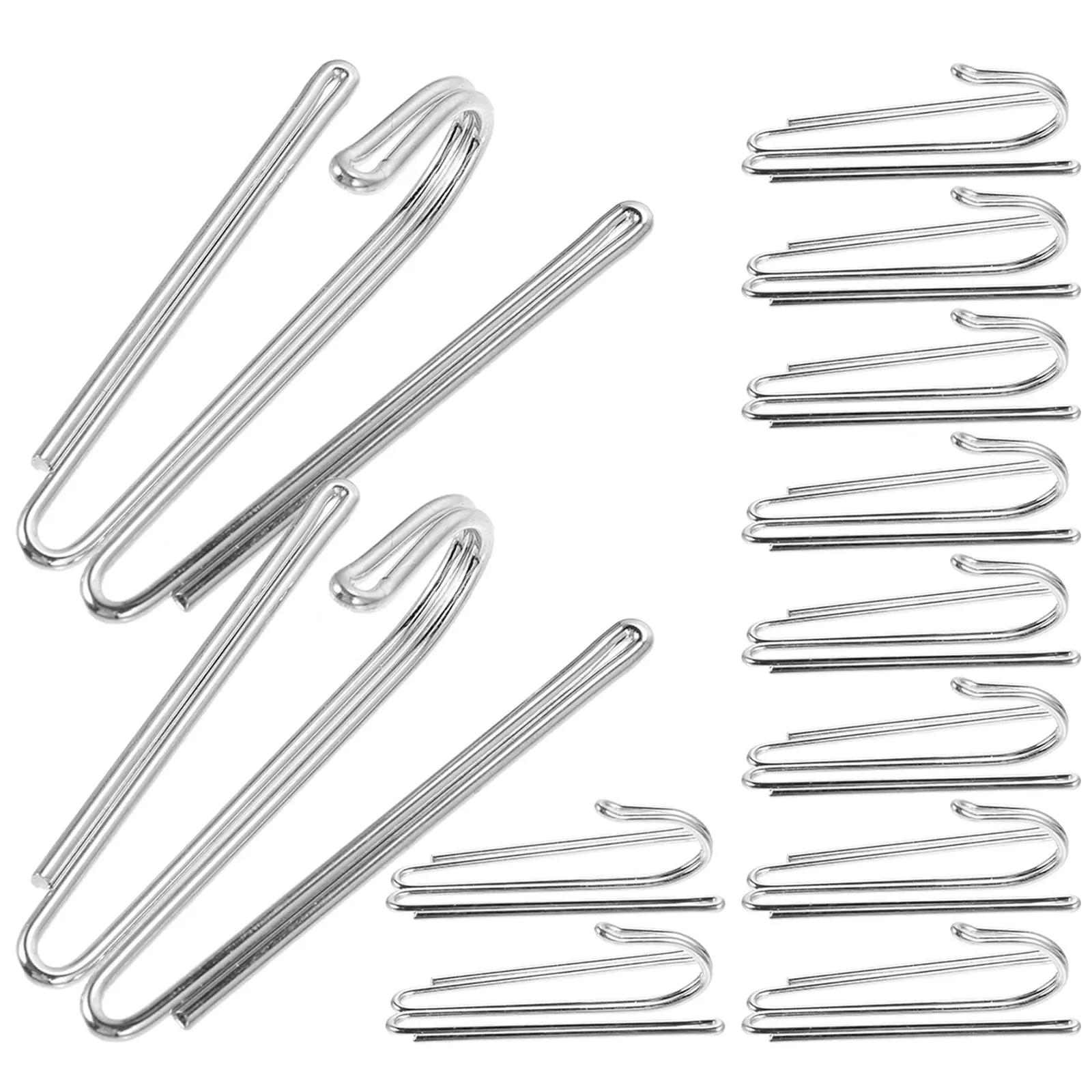 40Pcs Stainless Steel Curtain Pleat Hooks Four Prong Metal Drapery Hangers for Heavy Window Drapes Support Steel Curtain Hooks