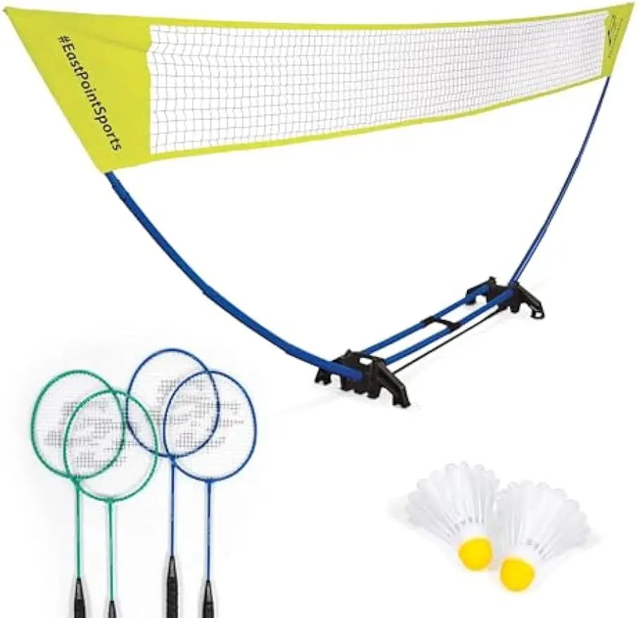 

Portable Badminton Set with Net, Rackets, Shuttlecocks - Easy Setup for Outdoor Fun