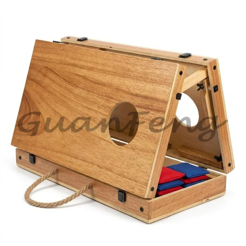 Jeu de Cornhole pliable en bois avec cibles et sacs de lancer pour intérieur et extérieur