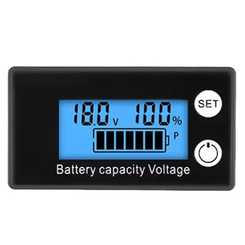 ABVA-Battery Voltmeter DC 8-100V Capacity Indicator Power Meter Lithium Lifepo4 Lead-Acid Cell 12V 24V 48V LCD Screen